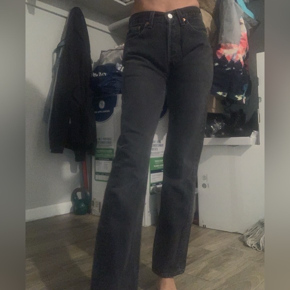 Vintage 501's. Jet black with faded back and knees SZ 24 - Picture 9 of 10